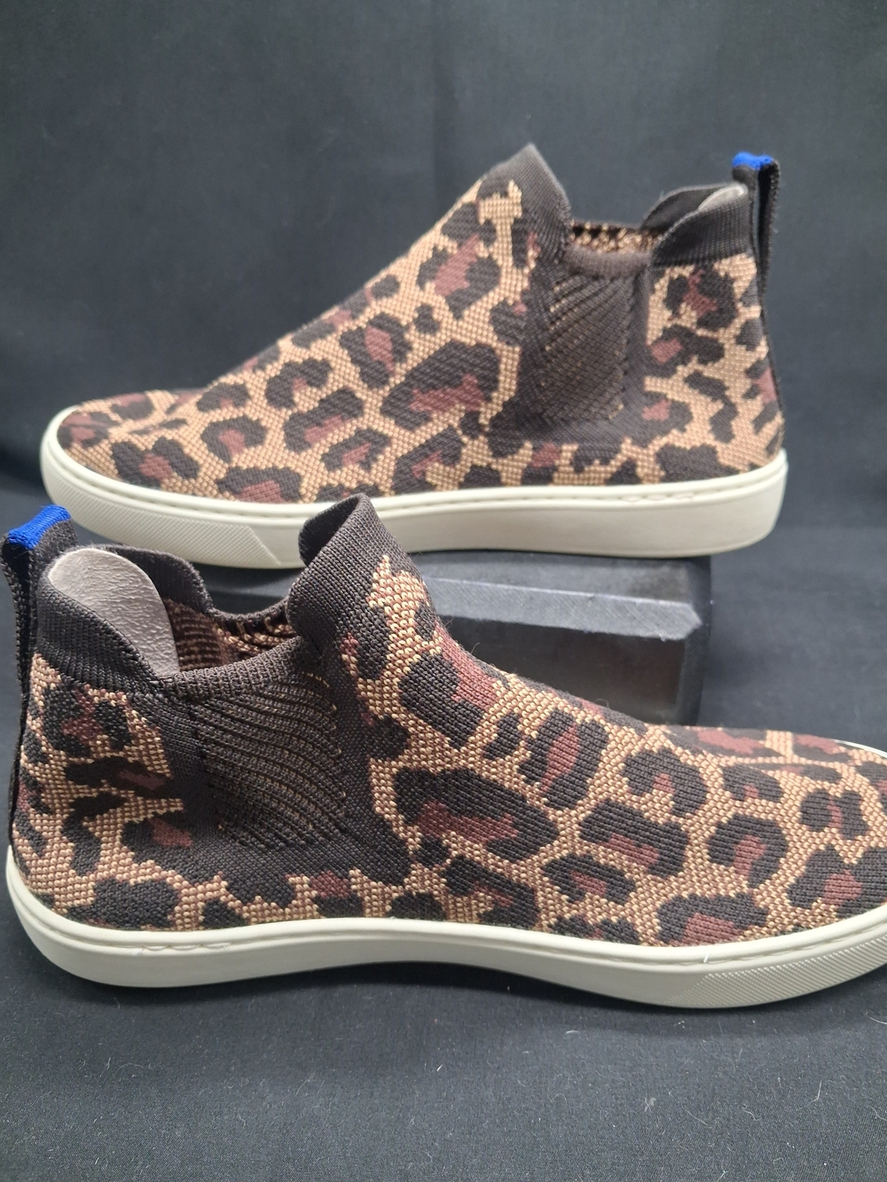 Rothy's Leopard Knit Slip-On Sneakers - Brown & Black